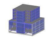 Modèle 3D d'un immeuble de bureaux dans RFEM (© Cosmos Proyectos Estructurales, SA de C.V.)
