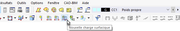 Bouton « Nouvelle charge surfacique »