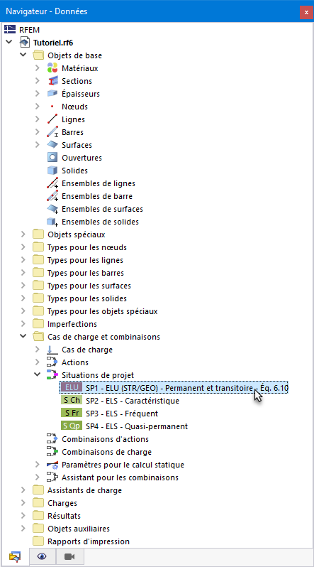 Situations de projet dans le navigateur