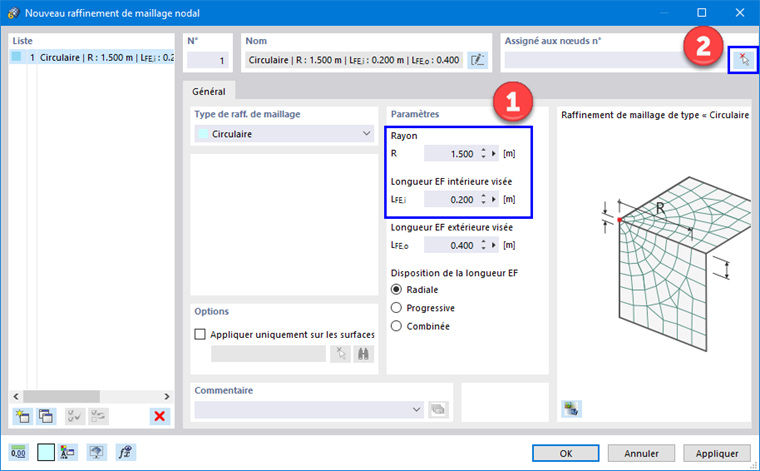 Définition du raffinement de maillage nodal