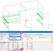 Sélection du tableau « Nœuds | Forces d’appui »