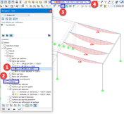 Moments fléchissants des poutres de plate-forme
