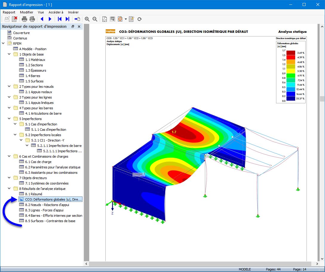 Déplacement de l'image dans le rapport d'impression