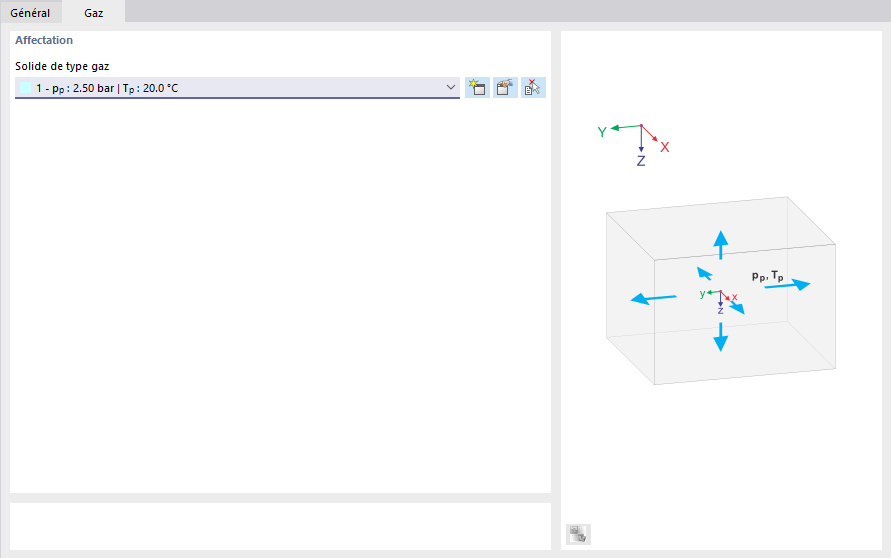 Propriétés de pression et de température d’un solide gazeux