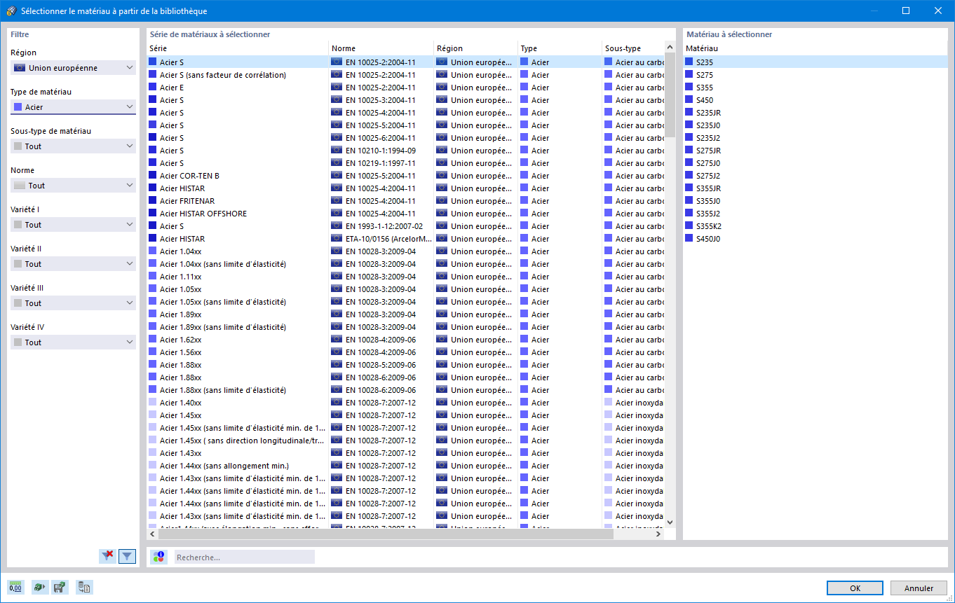 Fonctionnalité 001994 | Bibliothèques des sections et des matériaux