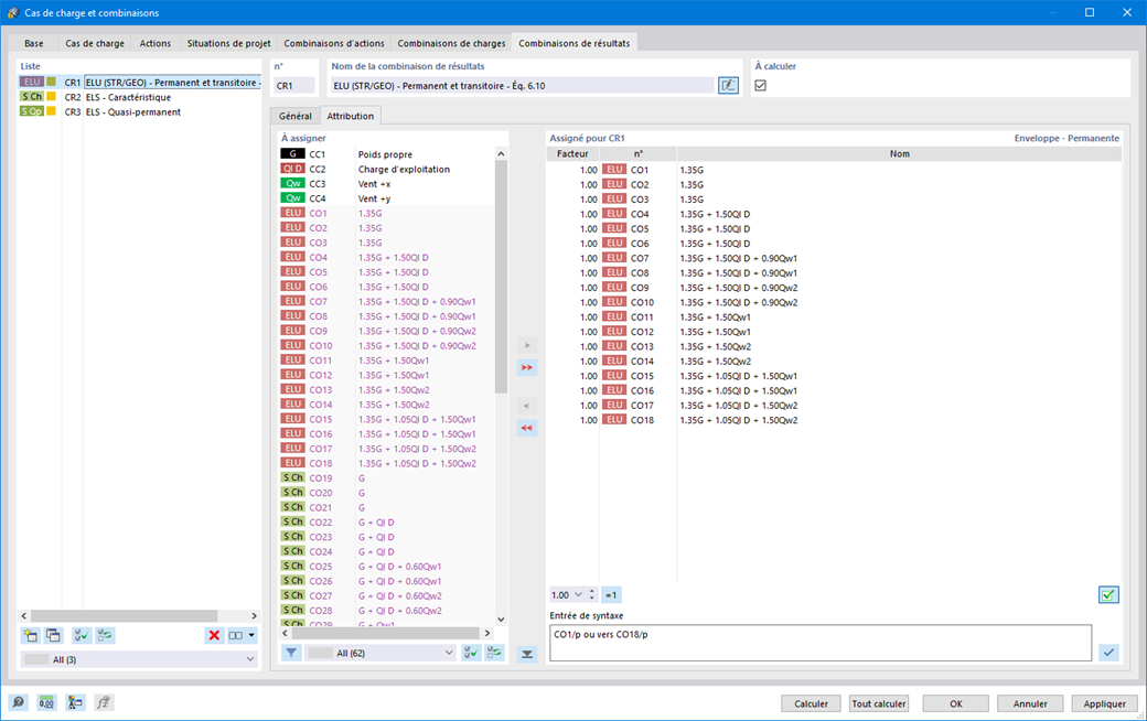 Fonctionnalité 002025 | Combinaisons de résultats