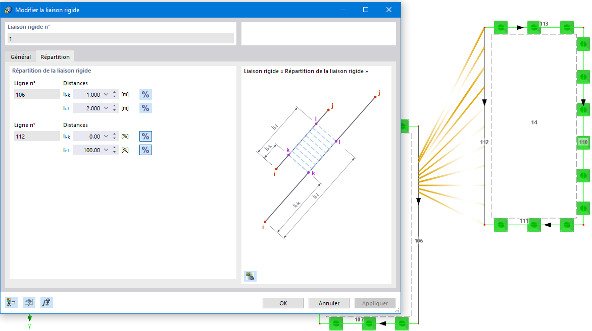 Lier les lignes par répartition définie par l’utilisateur
