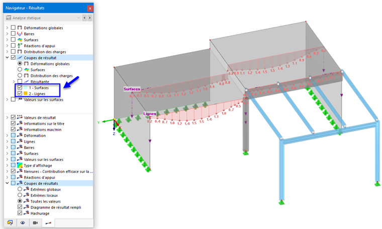 Coupes de résultats dans le navigateur et le modèle