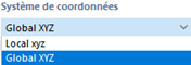 Sélection d’un système de coordonnées d’appui linéique