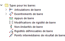 Types pour les barres dans le navigateur