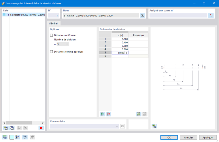 Boîte de dialogue « Nouveau point intermédiaire de résultat de barre »