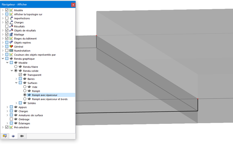 Vérification graphique de l’excentrement de surface