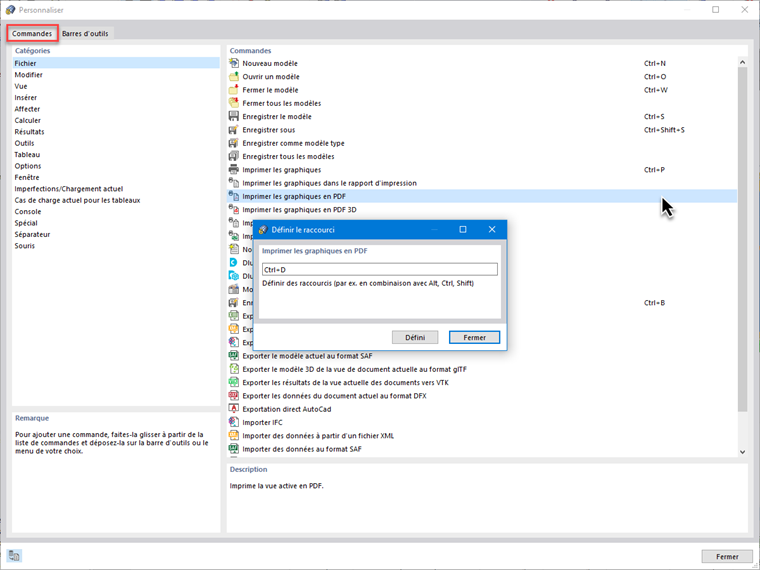 FAQ 005049 | Est-il possible d'assigner des combinaisons de touches à certaines commandes (par exemple, copier dans le presse-papiers, etc.) ?