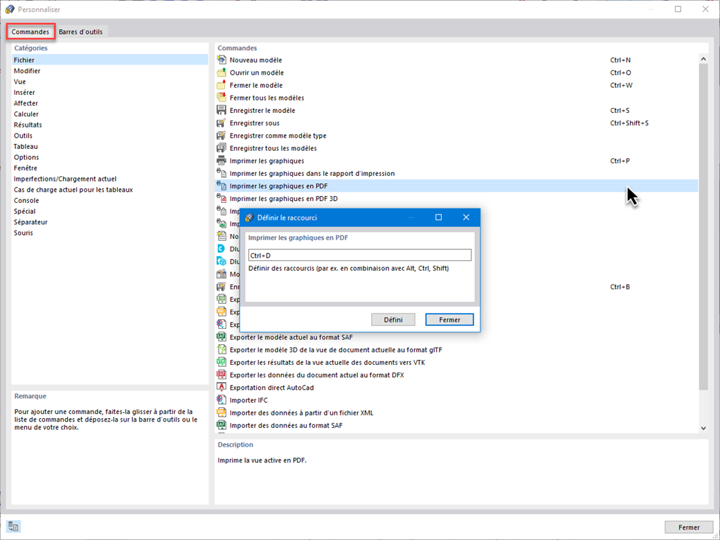 FAQ 005049 | Est-il possible d'assigner des combinaisons de touches à certaines commandes (par exemple, copier dans le presse-papiers, etc.) ?