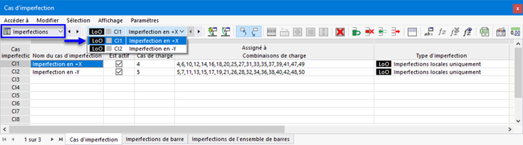 Imperfections et cas d’imperfections dans les tableaux