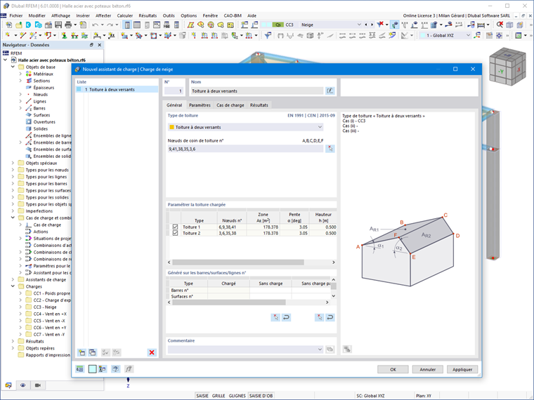Fonctionnalité 002012 | Génération des charges de neige