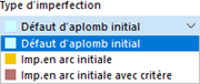 Sélection du type d’imperfection