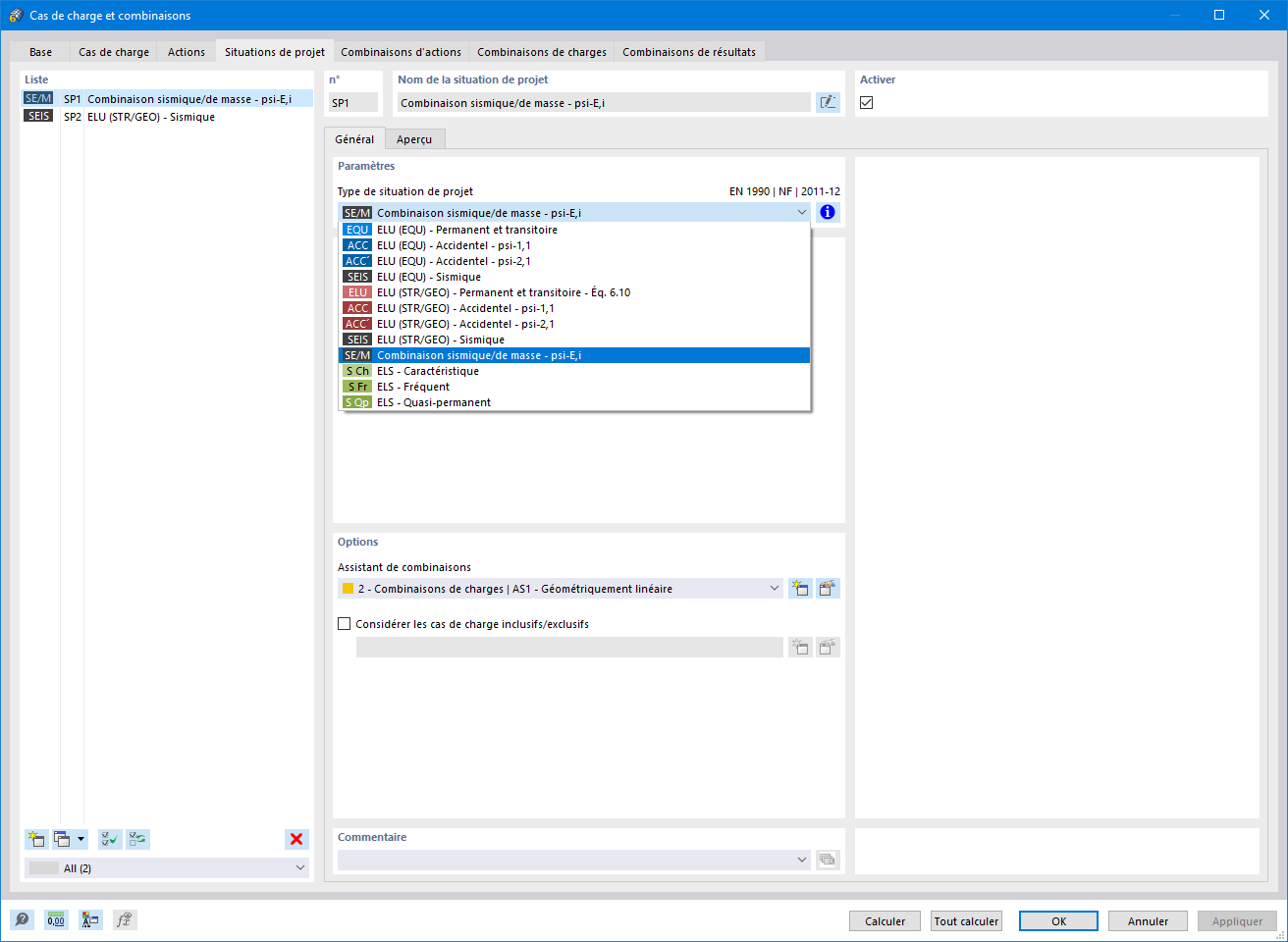 Situation de projet pour l'analyse modale