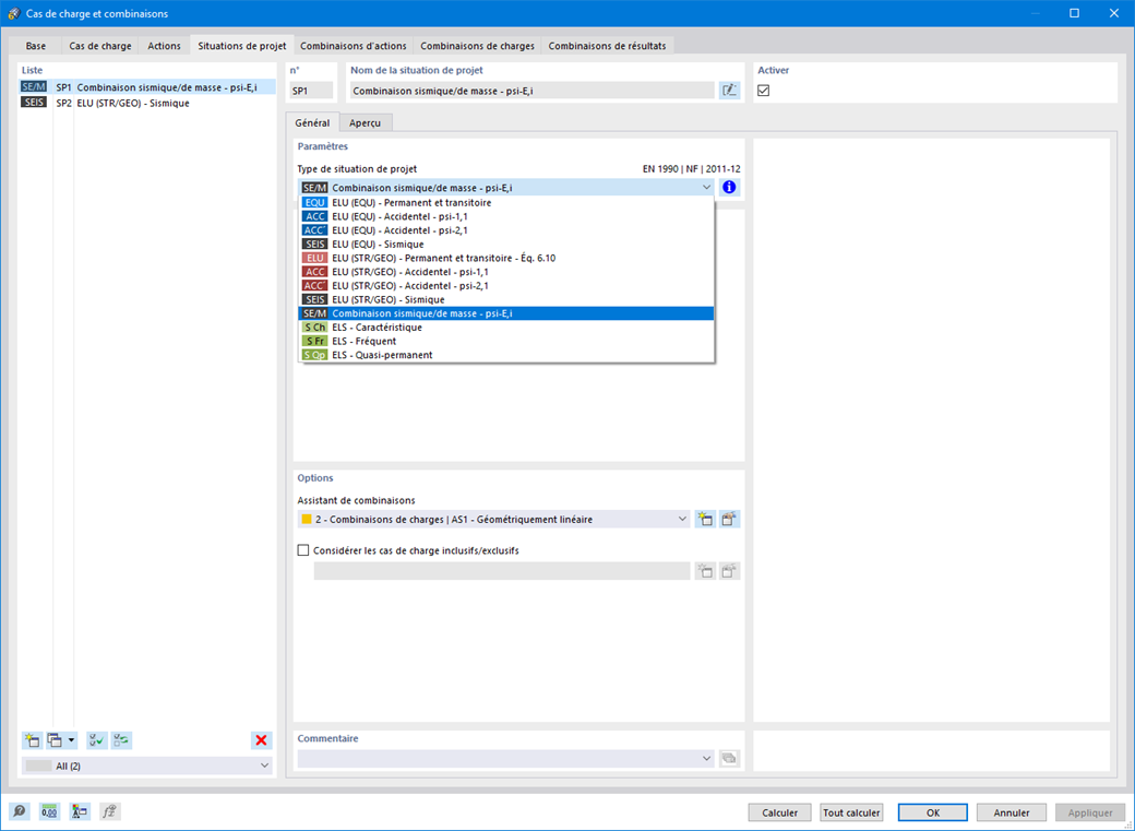 Situation de projet pour l'analyse modale
