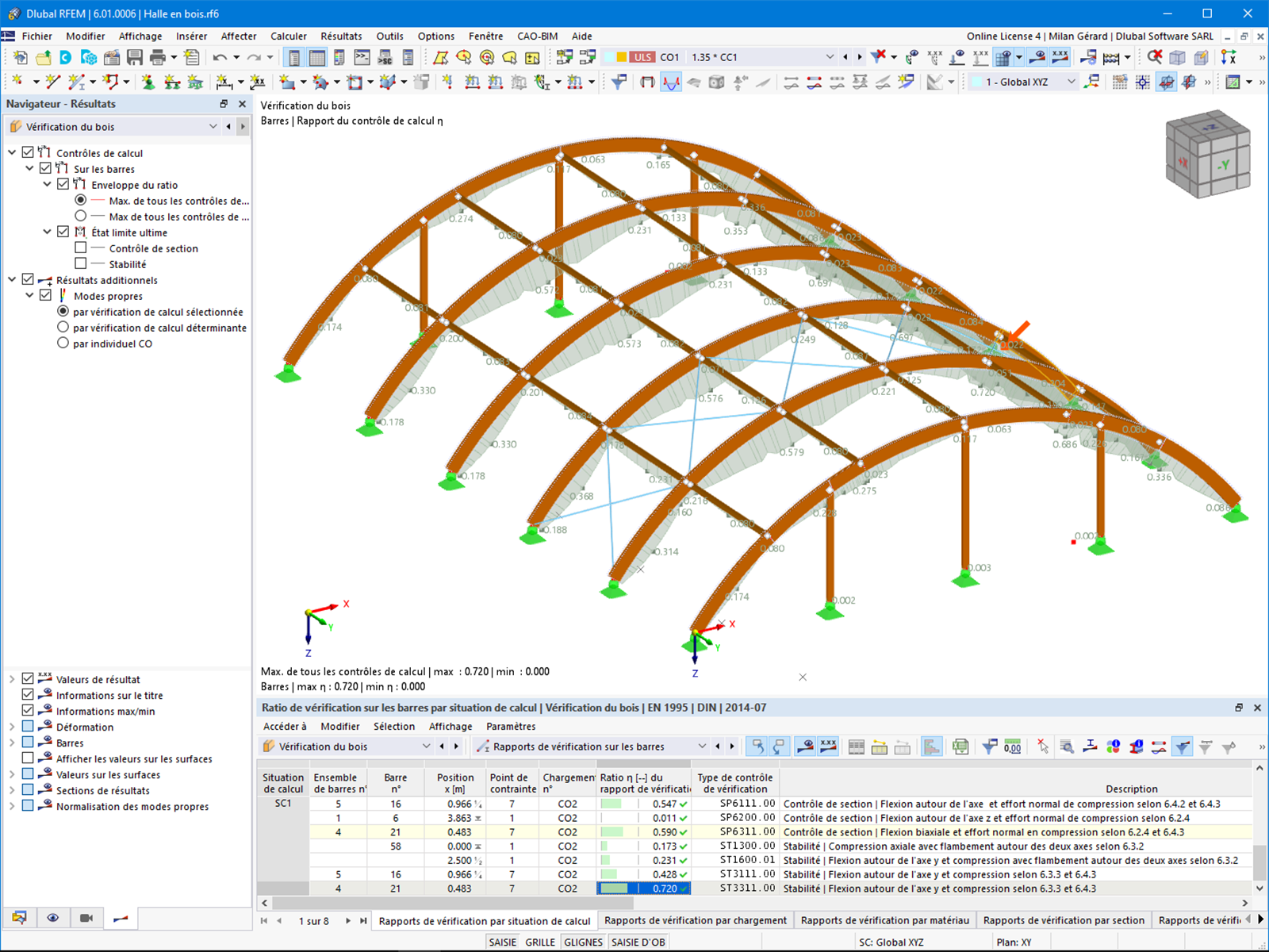 Affichage des résultats de calcul