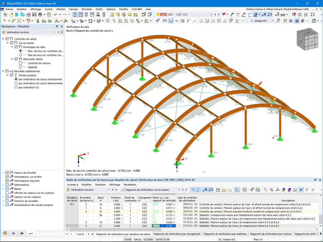 Affichage des résultats de calcul