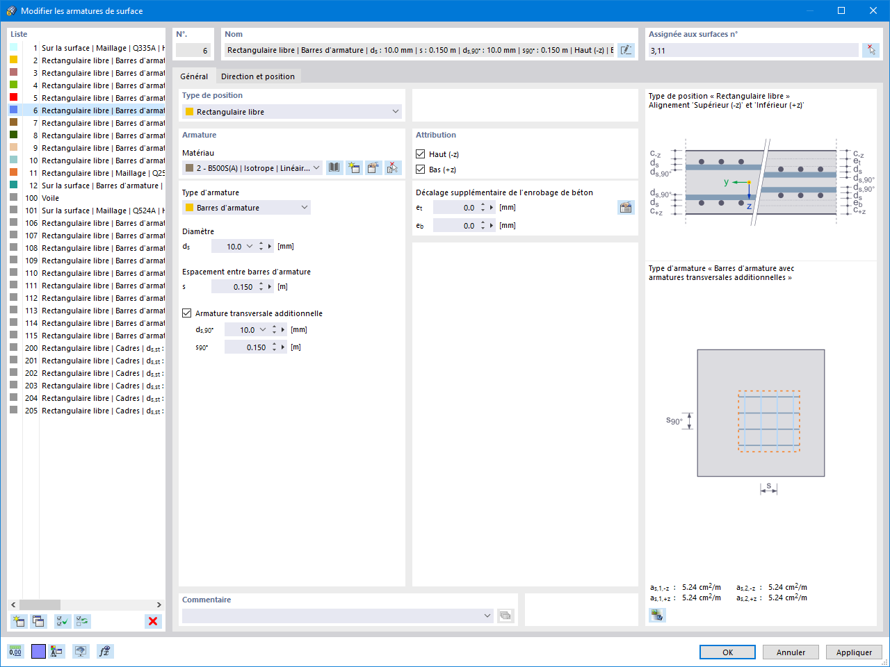 Armatures de surface