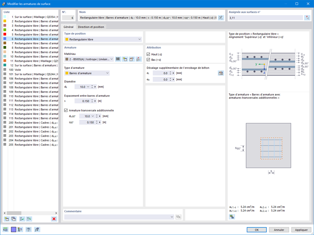 Armatures de surface