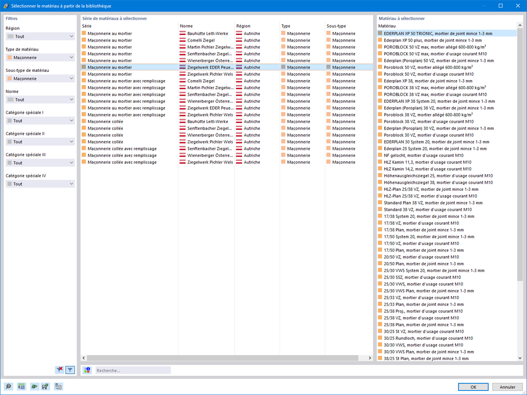 Maçonnerie dans la bibliothèque de matériaux