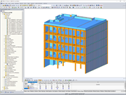 Modèle de l'immeuble de bureaux dans RFEM (© Estudi M103)