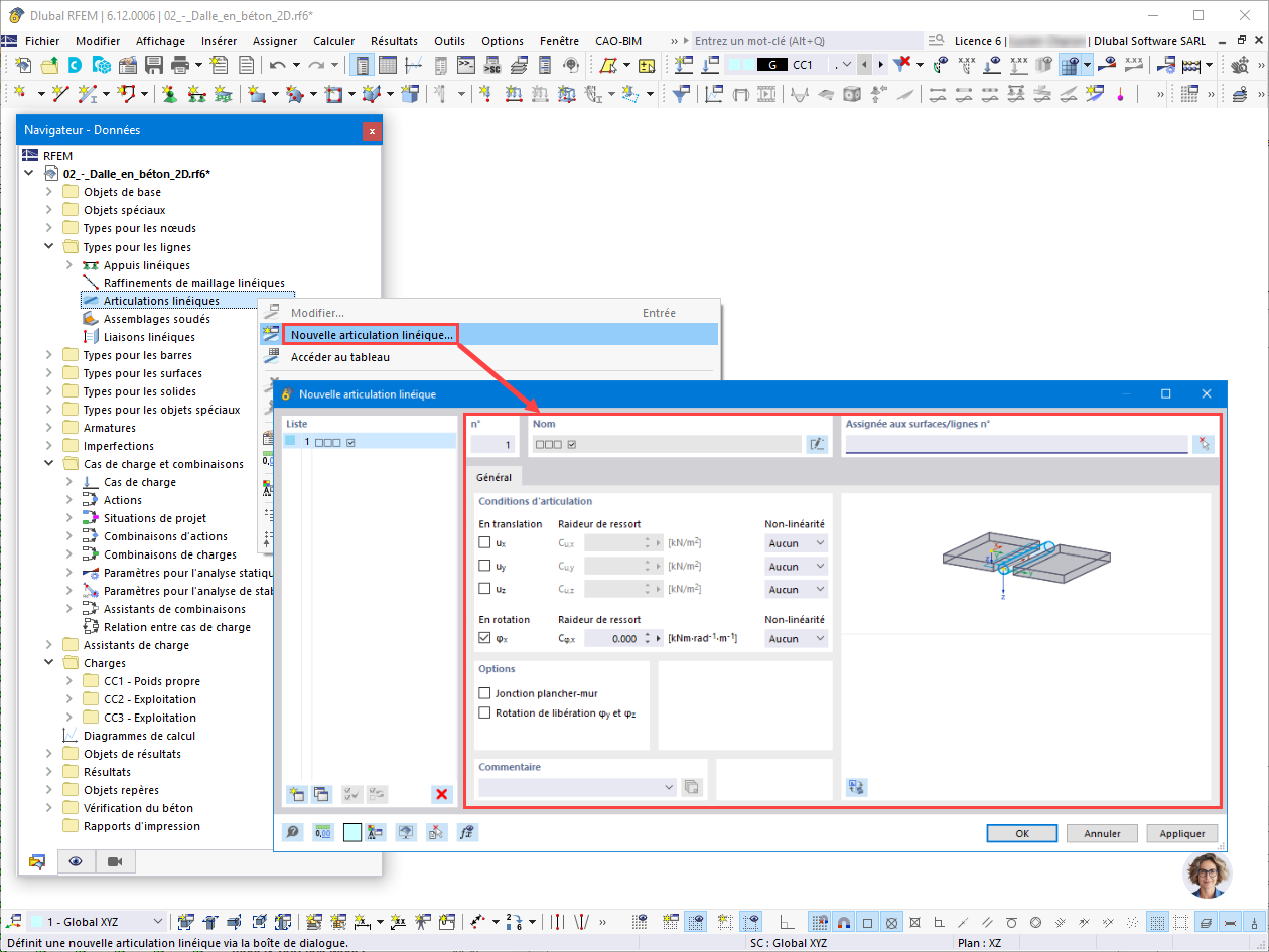 FAQ 005070 | Comment assigner une articulation linéique à une surface ?