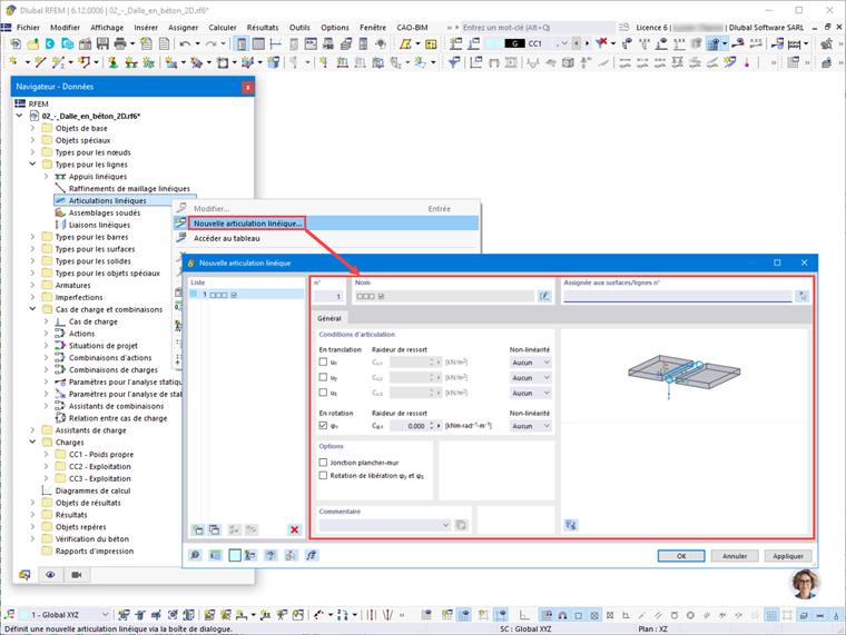 FAQ 005070 | Comment assigner une articulation linéique à une surface ?