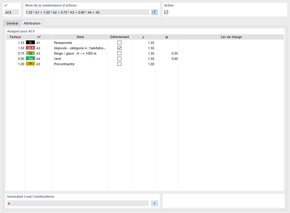 Attribution d’actions pour les combinaisons d’actions