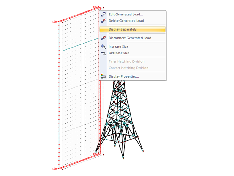 FAQ 005076 | Comment appliquer une charge de vent aux barres de structures ouvertes ?
