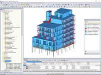 Modèle 3D du bâtiment résidentiel dans RFEM (© Estudi M103)