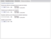 Ajustement de la précision et de la tolérance pour le calcul