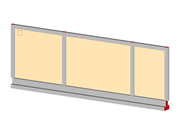Mur de maçonnerie à 3 travées