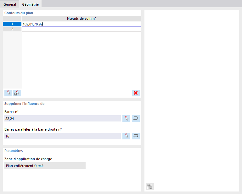 Définition de la géométrie du plan de charge surfacique