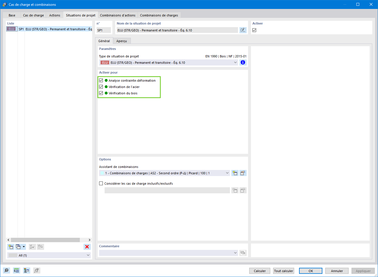 Situation de projet pour la vérification de divers matériaux