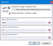 Définition de barres et de surfaces sans charges