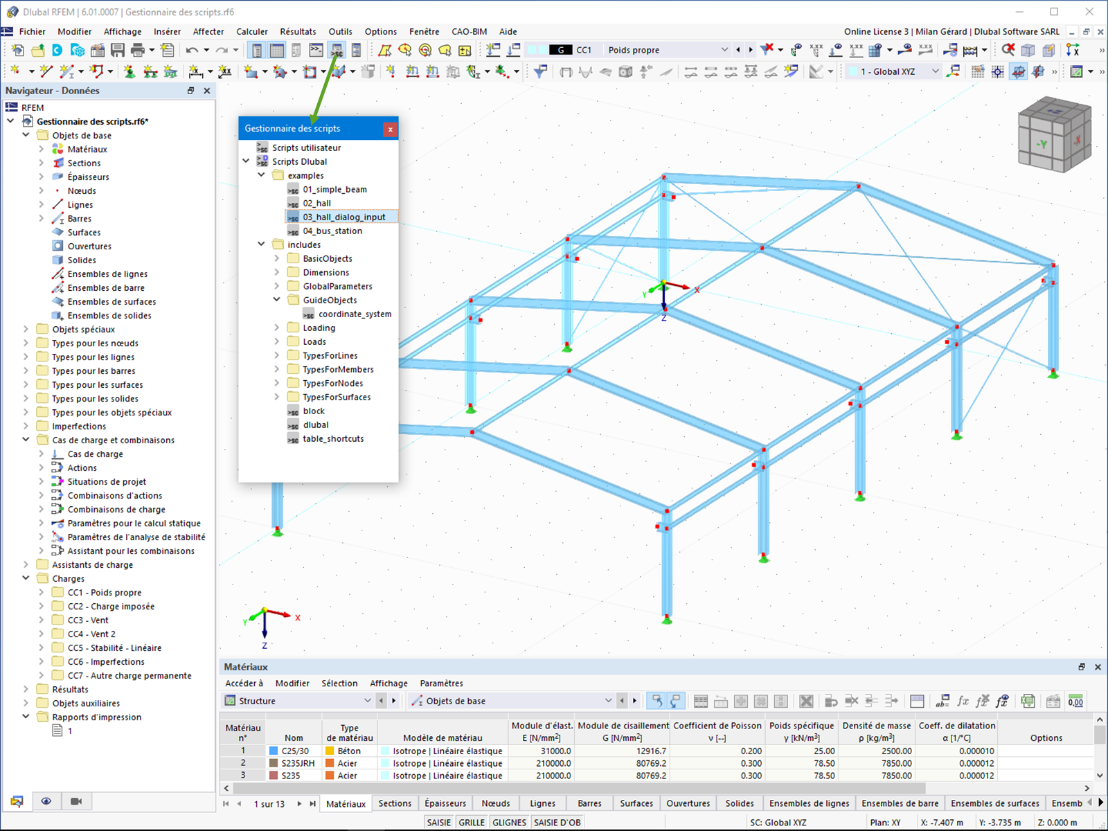 Gestionnaire des scripts