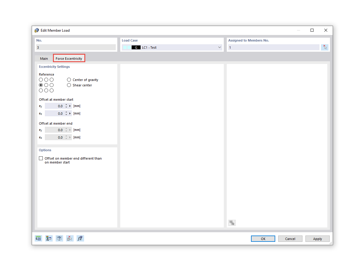 FAQ 005087 | Comment puis-je considérer l'introduction d'une charge excentrique ?