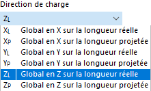 Sélection de la direction de charge agissant globalement