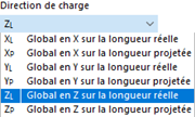 Sélection de la direction de charge agissant globalement