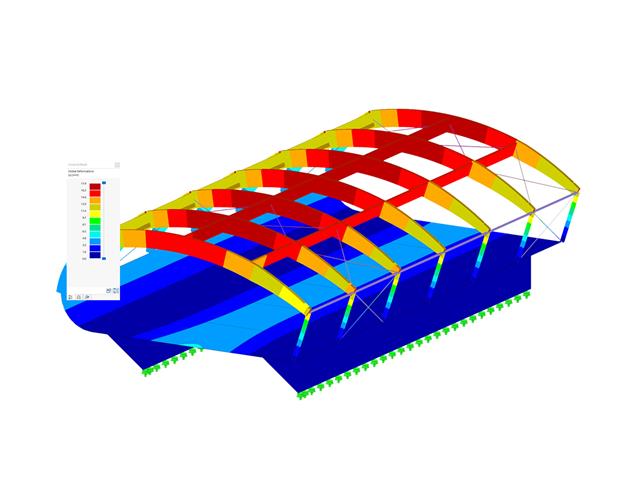 Halle avec toit en arc