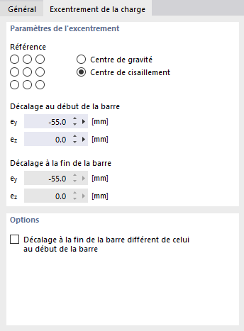 Définition de l’excentrement de la charge