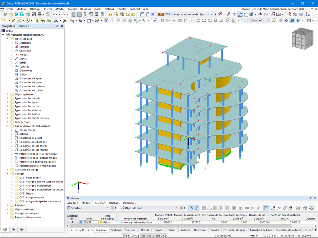 Interface utilisateur pour RFEM 6