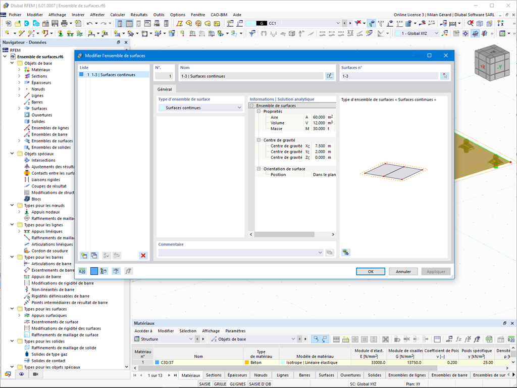 Ensemble de surfaces