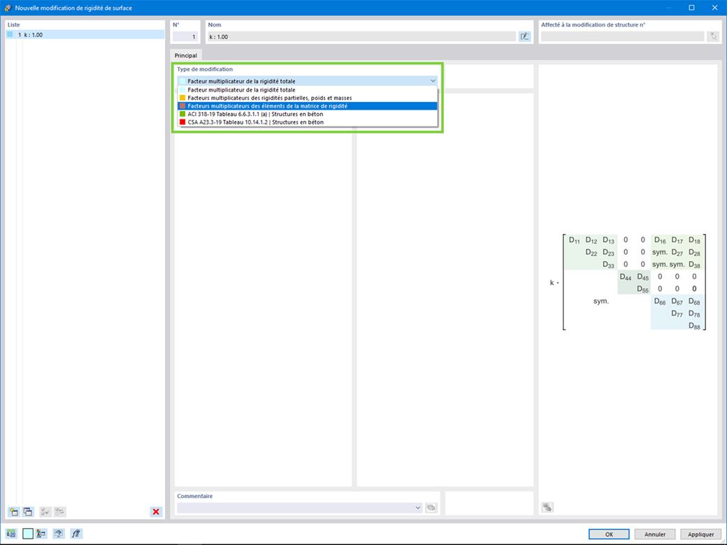 Modification de la rigidité de surface