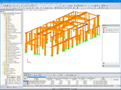 Modèle de structure en bois du bâtiment de bureaux dans RFEM