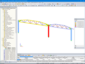 Modèle de portique de l'espace de stockage dans RFEM